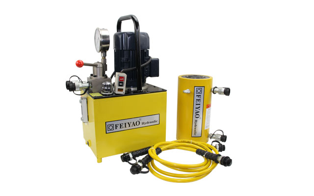 雙作用大噸位液壓千斤頂配套電動泵