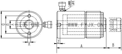 單作用空心千斤頂結構圖