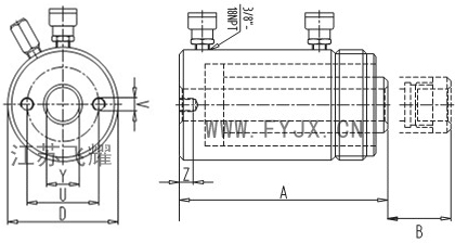 雙作用空心千斤頂結構圖