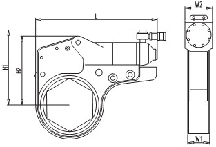 超薄中空式液壓扭矩扳手示意圖