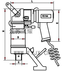 靜音型彎柄氣動定扭矩扳手示意圖